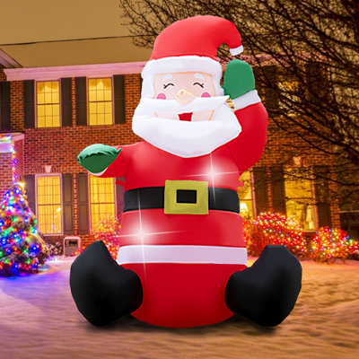 Décoration de Noël gonflable d'extérieur 4 pi avec lumières à DEL intégrées pour décoration de jardin