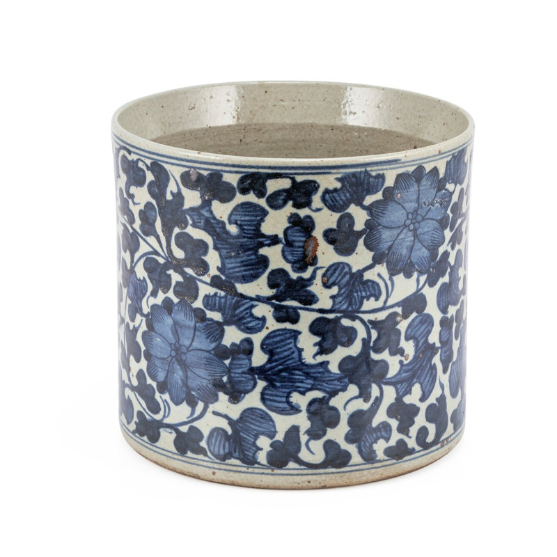 Dynasty Handmade Ceramic Planter, 9" H x 9" W x 9" D