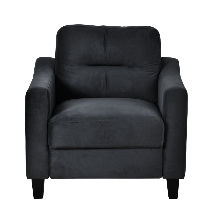 Nikolitsa Upholstered Armchair for Living Room Bedroom Office Small Space, Black