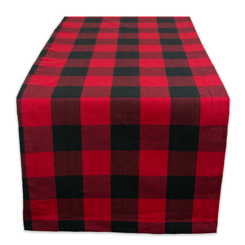 Wolsingham Gingham 100% Cotton Table Runner, Red, 72" L x 14" W