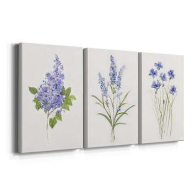 Lilas botanique délicat - Toile tendue sur mesure - 3 pièces