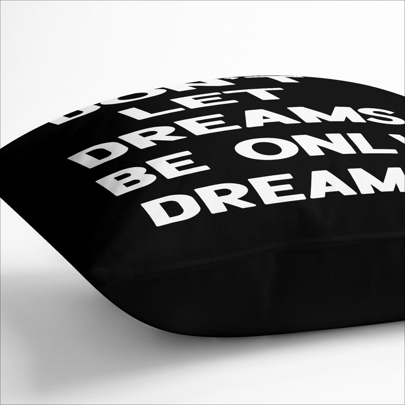 Square Cushion, Black, 40cm H x 40cm W x 15cm D