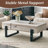 47" Modern Travertine Pattern Coffee Table with Storage, Rectangle Center Table for Living Room or Apartment-1145376268