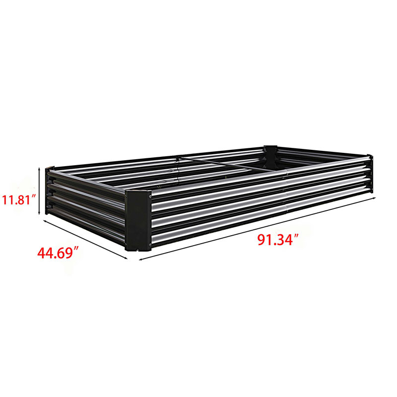 Raised Garden Bed Outdoor, Metal Raised  Rectangle Planter Beds for Plants, Vegetables, and Flowers, 6×3×1ft, Black