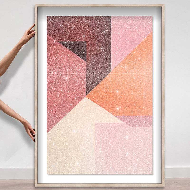 Berry Juice Shadowbox Abstract Print by Oliver Gal, Black Frame, 10 x 15, 55.5"H x 37.5"W, Natural Oak Frame