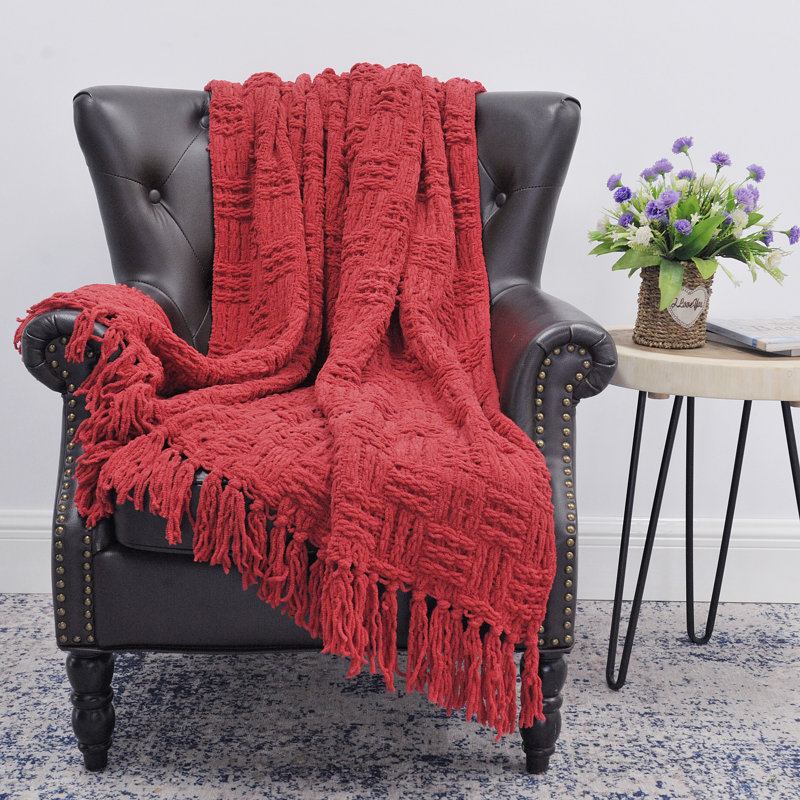 Throw Blanket, Red, 152.4cm x 203.2cm