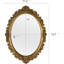 Miroir suspendu ovale à miroir mural rétro pour décor de commode de chambre à coucher (doré; taille du cadre: 15,7 po x 11,2 po)