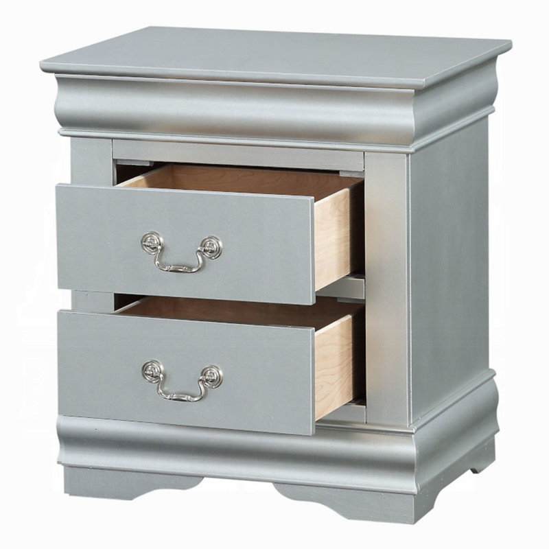 Louis Philippe III Nightstand, Silver