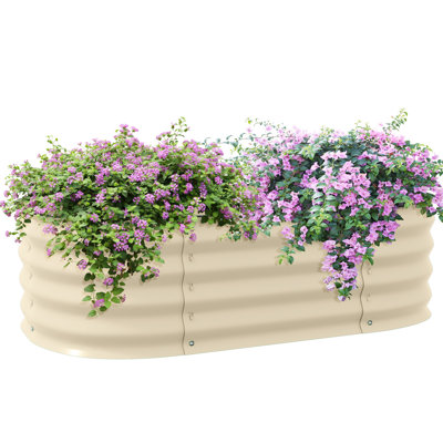Jardinière surélevée en métal galvanisé de 104 cm x 61 cm x 30 cm, jardinière extérieure surélevée pour fleurs, herbes aromatiques, légumes, bordure, drainage efficace, trousse de jardinière de 104 cm x 61 cm x 30 cm, avec herbes aromatiques et fleurs autorisées.