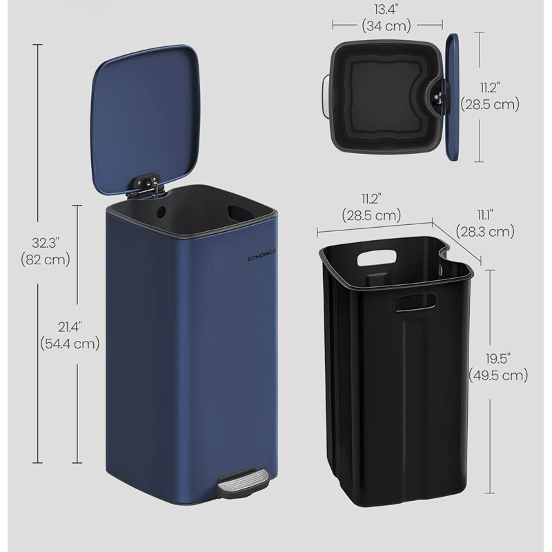 Step On Kitchen Trash Can - 30L, Midnight Blue