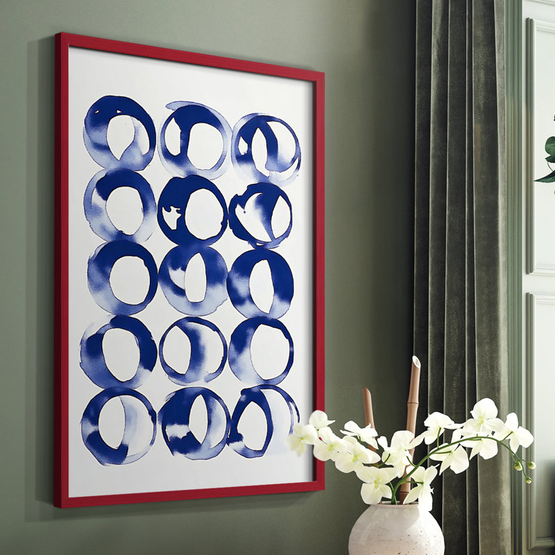 Abstrait, impression encadrée Cxxxvii - prêt à être accroché, H 10 po x l 8 po, Rouge