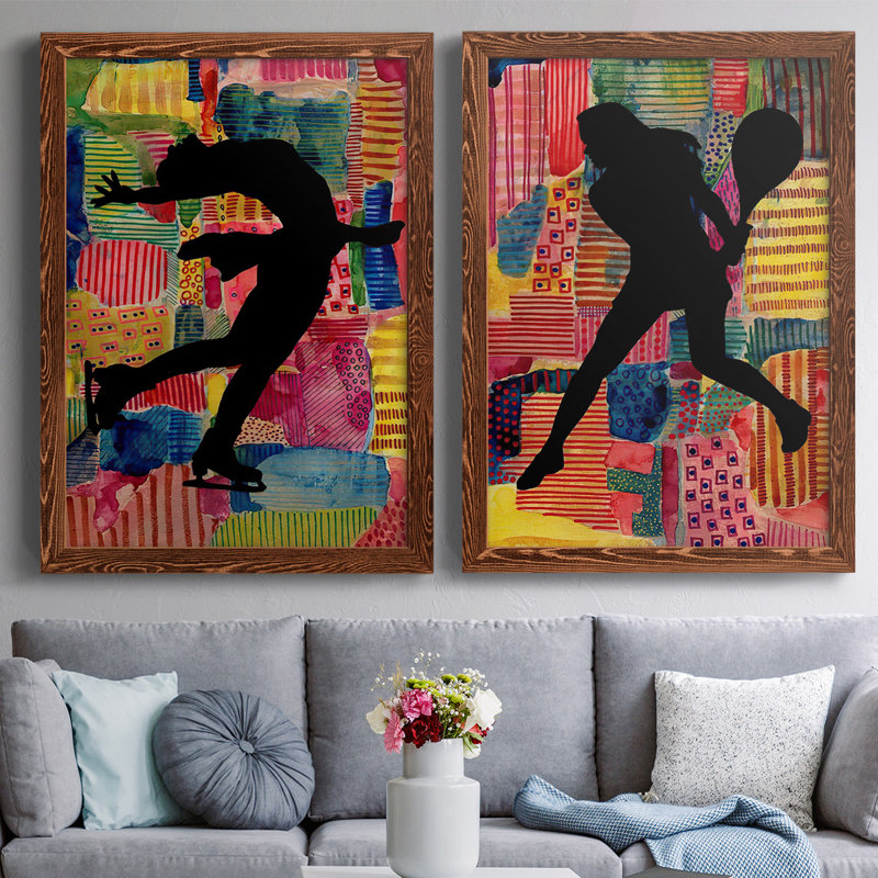 " Patchwork Athlete III " 2 - Pieces, 27.5" H x 75" W x 1.5" D, Maple