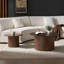 Ensemble de 2 tables basses, table basse ronde en panneau de fibres à densité moyenne pour salon, appartement et espace de loisirs-131262804-131262806