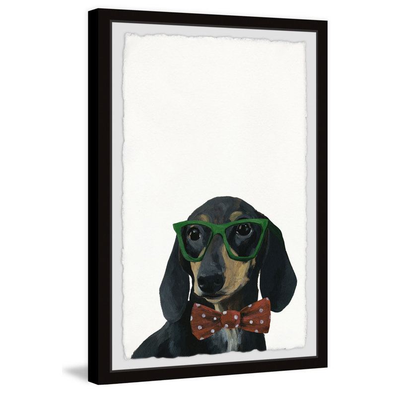 'Stylish Dachshund' Framed Print, 45" H x 30" W x 1.5" D