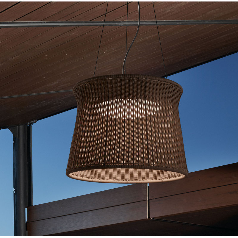 Luminaire suspendu cylindrique à 1 lumière Syra, Graphite brun
