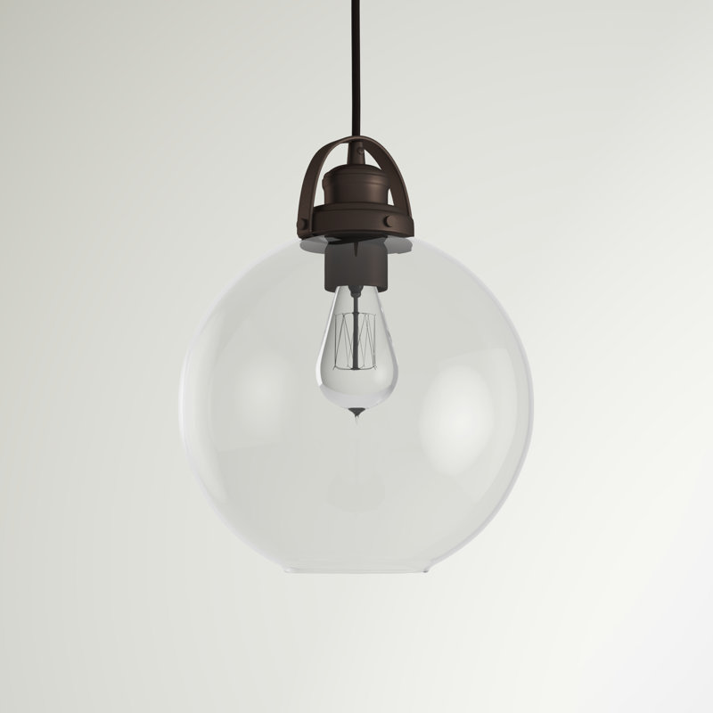 1 - Light Single Pendant, Burnished Bronze