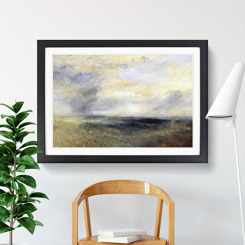 Margate from the Sea by Joseph Mallord William Turner - Picture Frame Painting, Black Framed, 36cm H x 48cm W x 2cm D