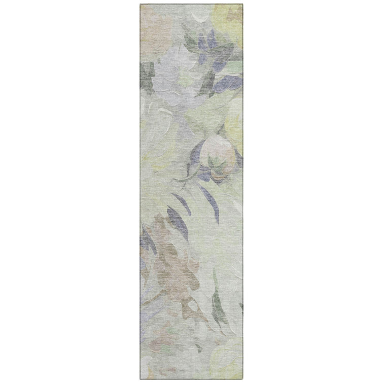 Machine Washable Indoor/Outdoor Huseby ACN2264 Floral Rug