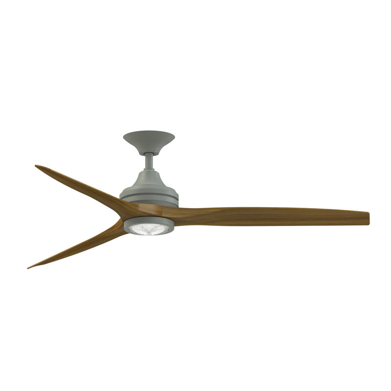 Spitfire 60 inch Indoor/Outdoor Ceiling Fan with LED Light Kit - Antique Graphite with Koa blades, Antique Graphite, Koa