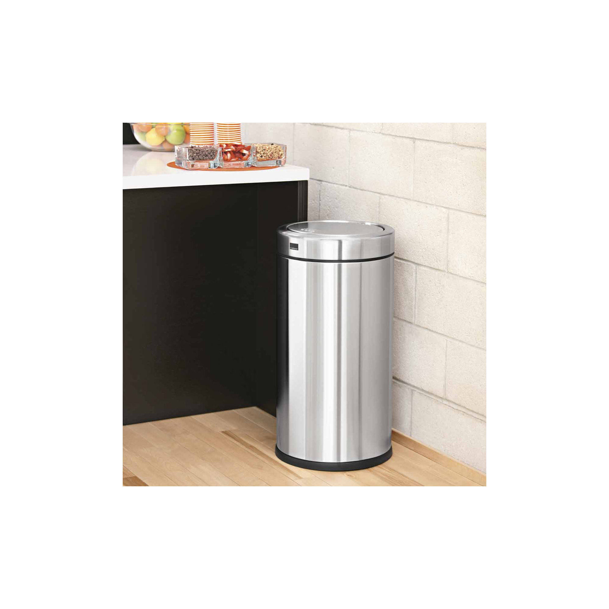 simplehuman 55 Liter Commercial Swing Top Trash Can, ADA-Compliant, Brushed Stainless Steel