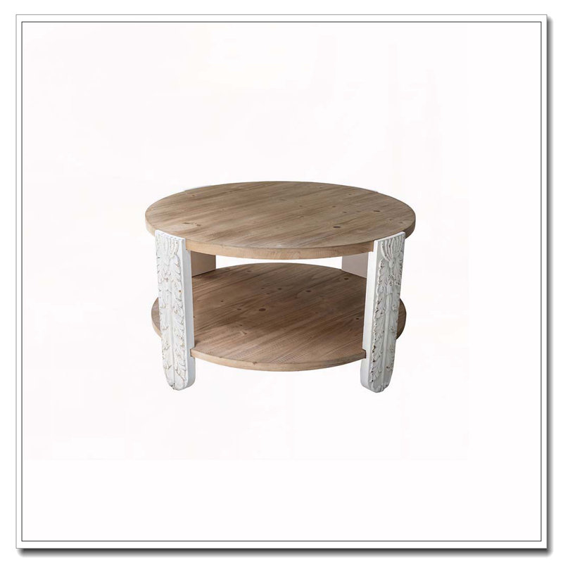 Table basse ronde à deux niveaux