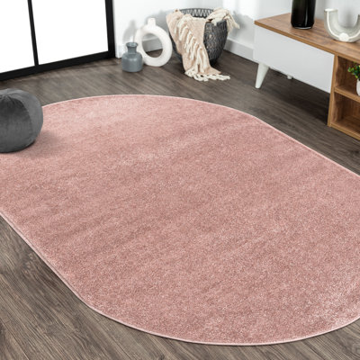 Auldridge Solid Low-Pile Pink Rug