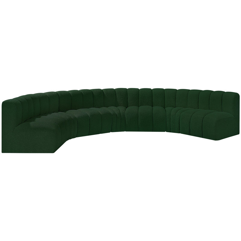 Canapé et chaise rembourrés Hisa, Tissu bouclé vert
