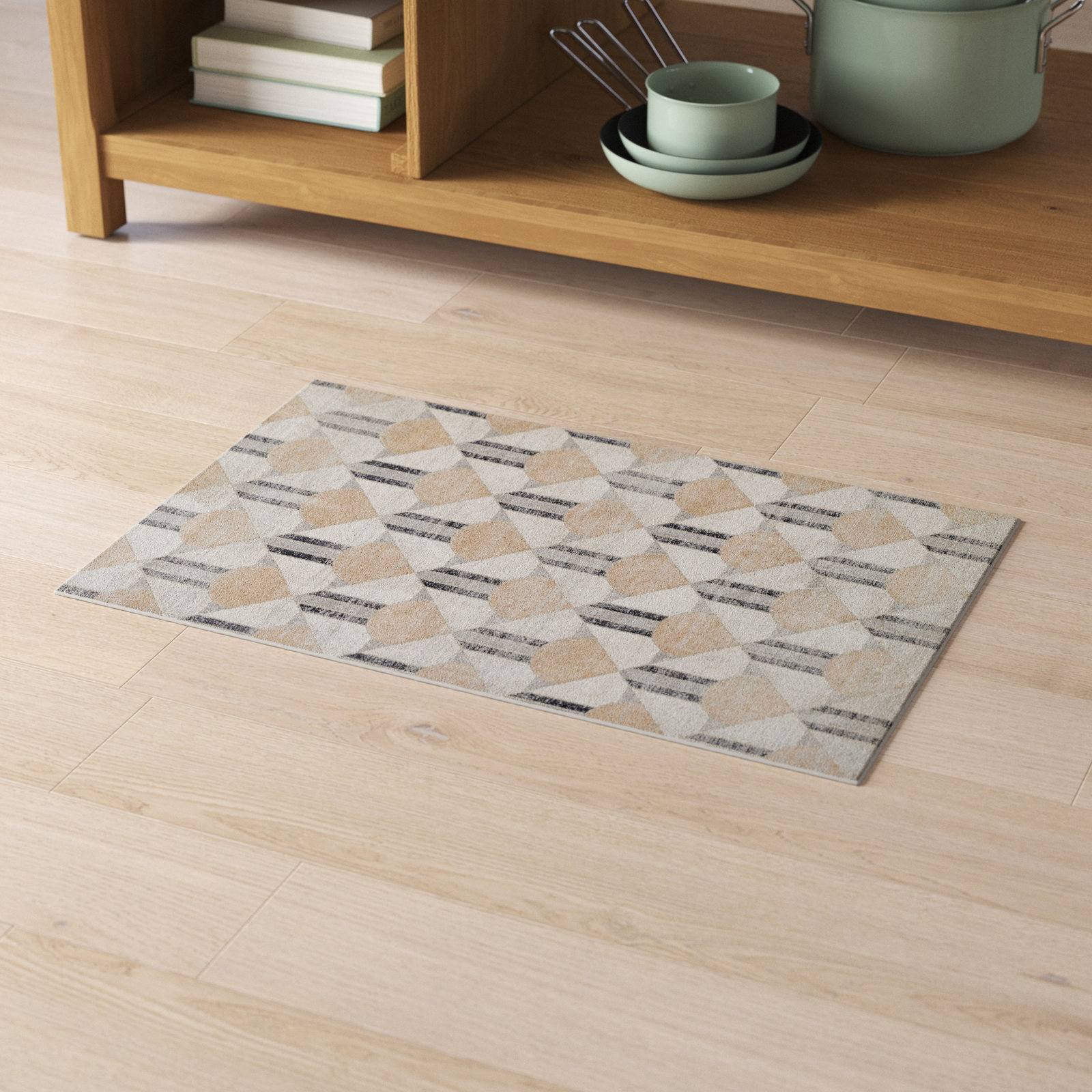 Solage Charcoal Geometric Rug, Rectangle 1'10" x 2'10"