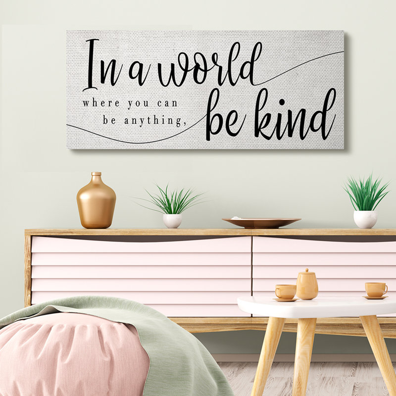 «Be Any coller, Be Kind Expression» par Daphne Polselli - Art textuel sur toile, Toile tendue, H 20 po x l 48 po
