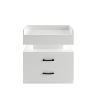 Table de chevet à 2 lumières à DEL avec rangement à DEL