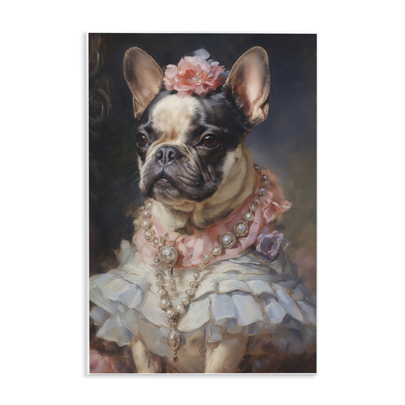 Plaque murale Regal Frenchie Victorian Era, design par Wumples, H 15 po x l 10 po