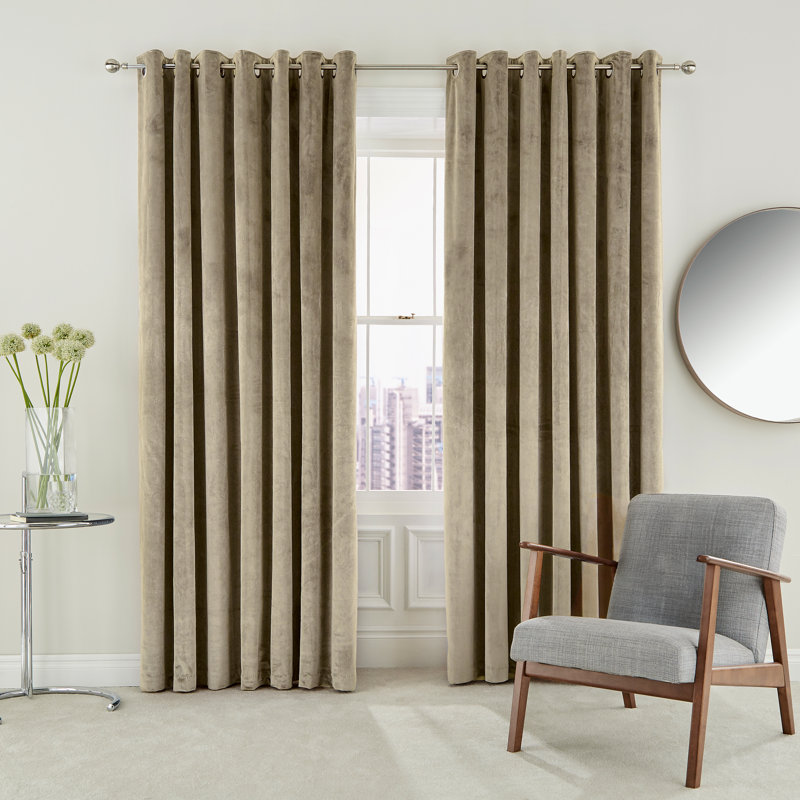 Escala Lined Curtains 66X54''sage, Sand, 168cm Width x 228cm Drop