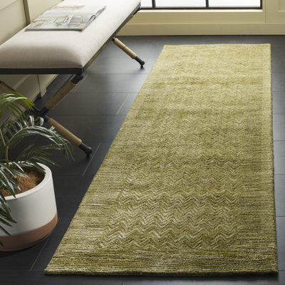 Tapis vert en laine et viscose touffetés à la main Soho 181