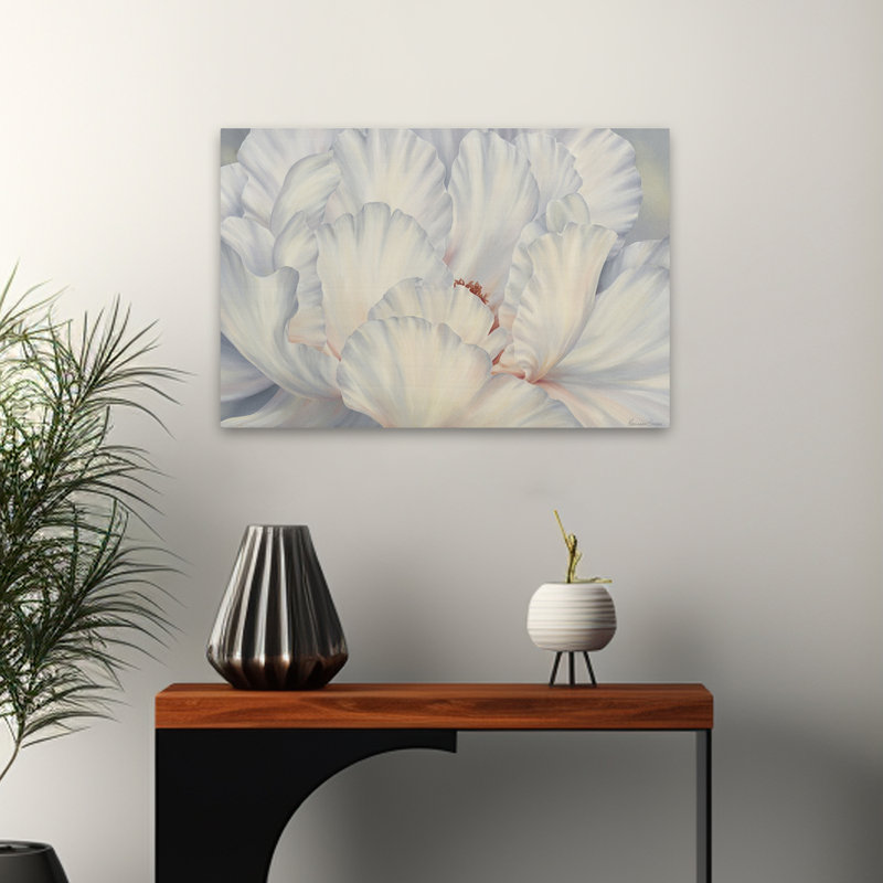 Plantes, fleurs, pivoines blanches, art mural, H 16 po x l 24 po