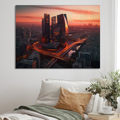 «Orange and Pink Architectural Merveilles I», reproduction d'art sur toile