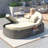 Rattan Garden Reclining Chaise Lounge with Adjustable Backrests and Foldable Cup Trays-1727593113