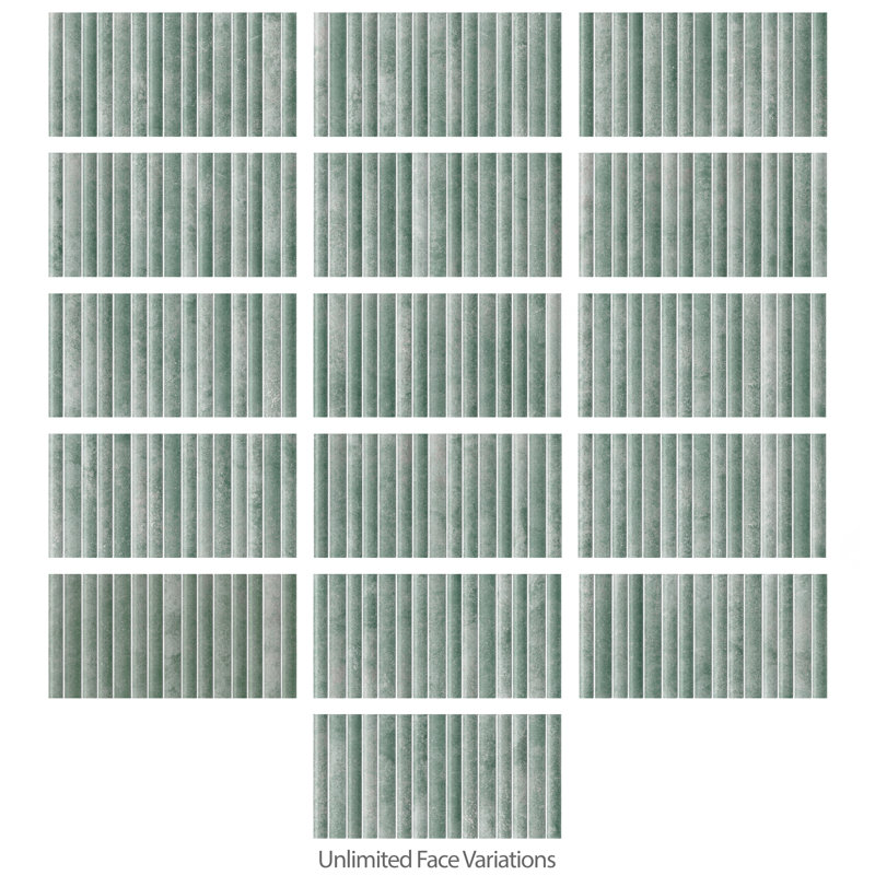 Rubik 5.88" x 11.75" Ceramic Patterned Tile, Blue