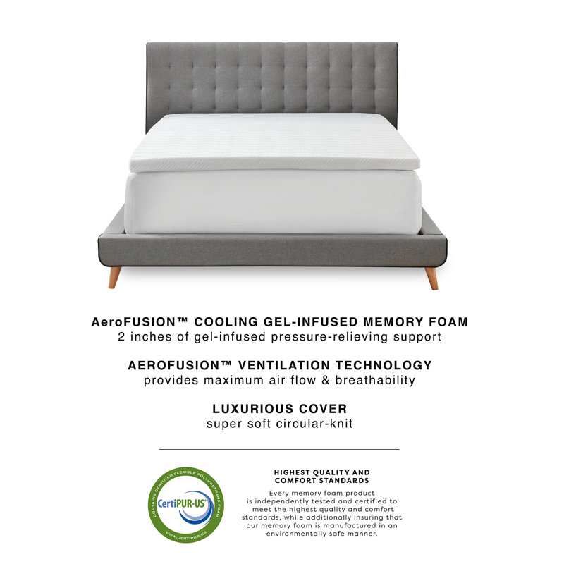 King Gel-Infused Memory Foam Mattress Topper with Circular-Knit Cover