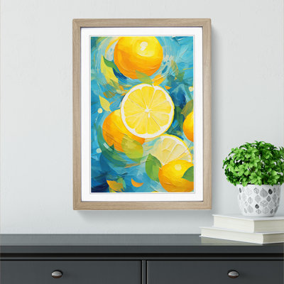 Lemon Fruit Abstract - Framed Print