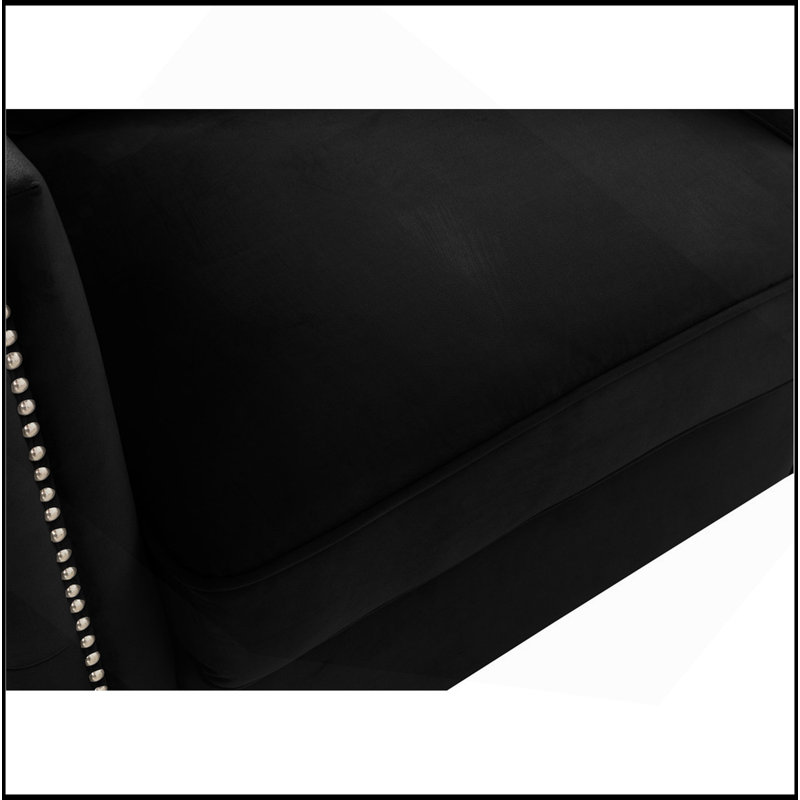 Ensemble de canapé-lit en velours noir Bayberry