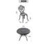 Ensemble 3 pièces de mobilier de salle à manger en fonte d'aluminium toutes saisons avec cadre noir-1216389585