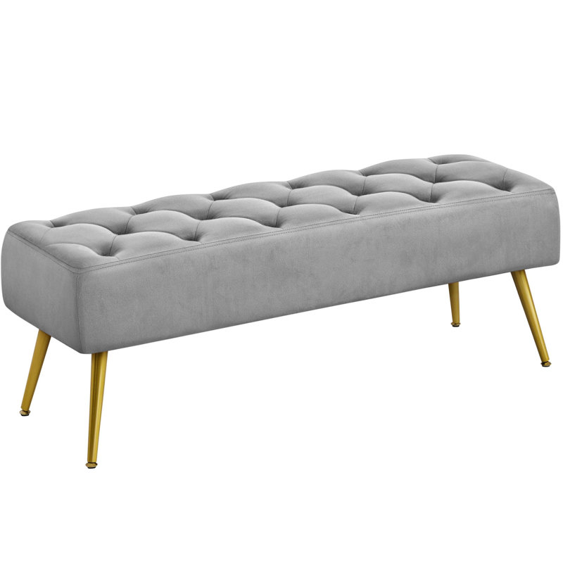 Banc avec repose-pieds Modern Velvet, Gris