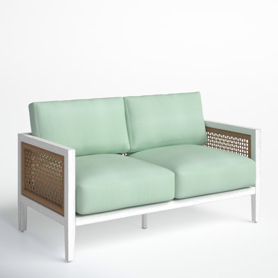 Ronzi 58.5'' Wide Powder Coated Aluminum Loveseat with Cushions