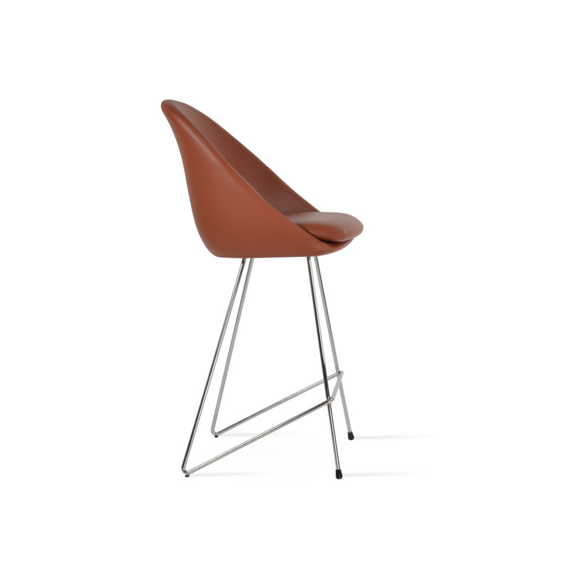 Tabouret de bar et de comptoir Avanos, Tabouret de bar (siège d'une hauteur de 29 po), Cannelle, Chrome