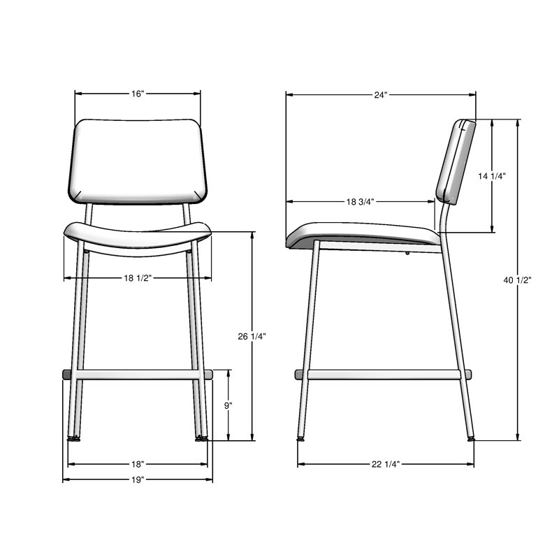 Loreno Counter Stool, Black, Black