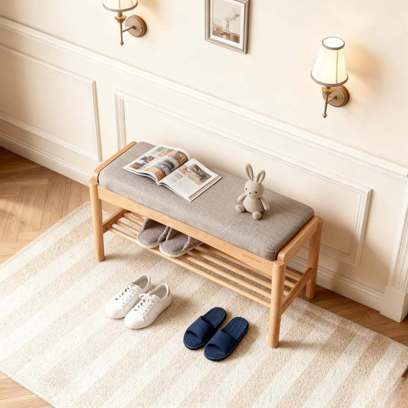Solid Wood Shoe Bench