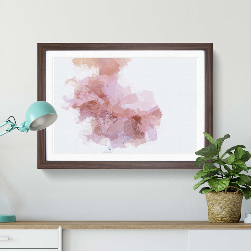 Gentle Soul in Abstract - Picture Frame Painting Print, 36cm H x 48cm W x 2cm D, Walnut Framed