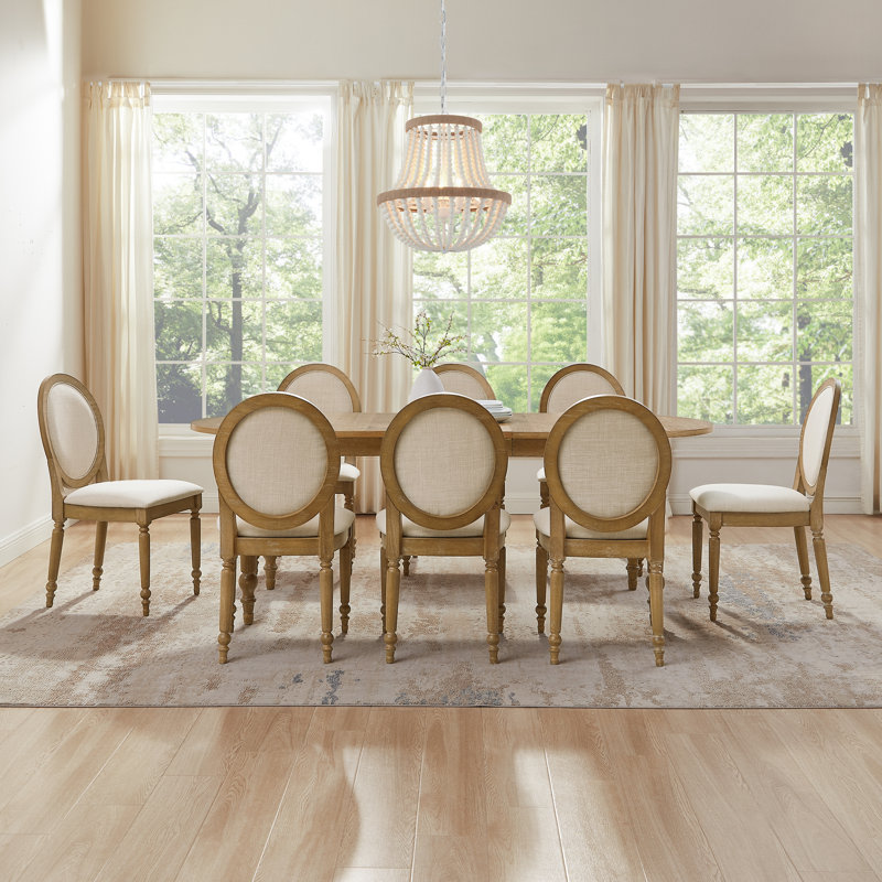 Ensemble repas 9 pièces pour 8 personnes Jahmi, 9 pièces : table, 8 chaises