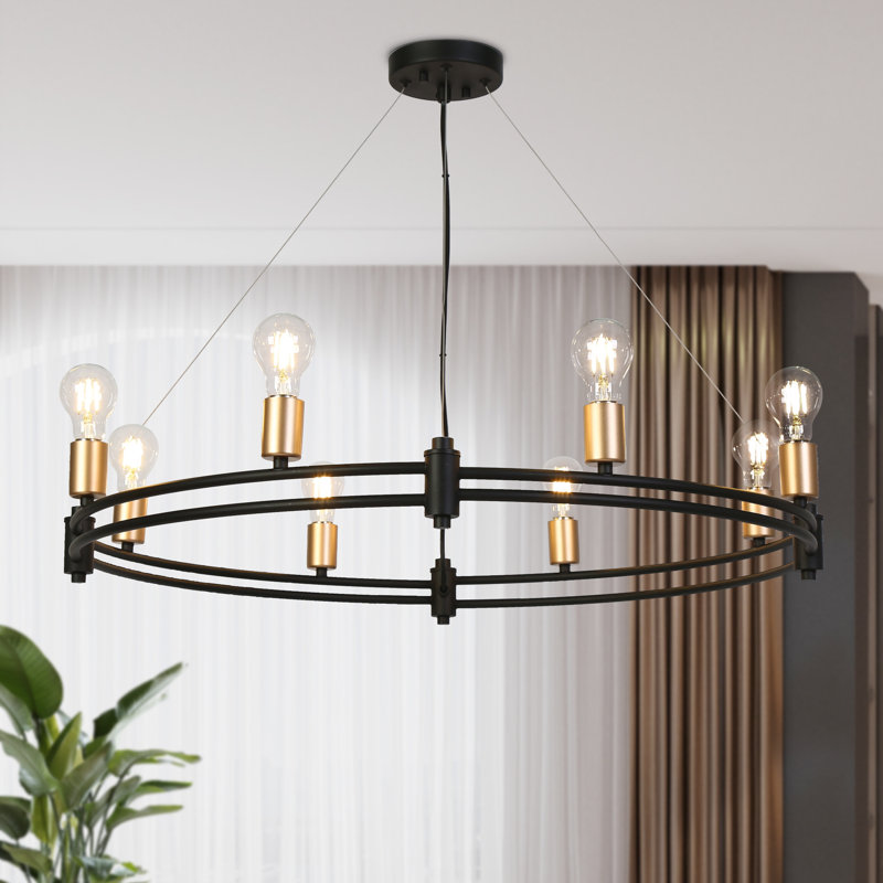 Luminaire suspendu circulaire 32,5 pouces à 8 couches à 8 lumières pour lustre