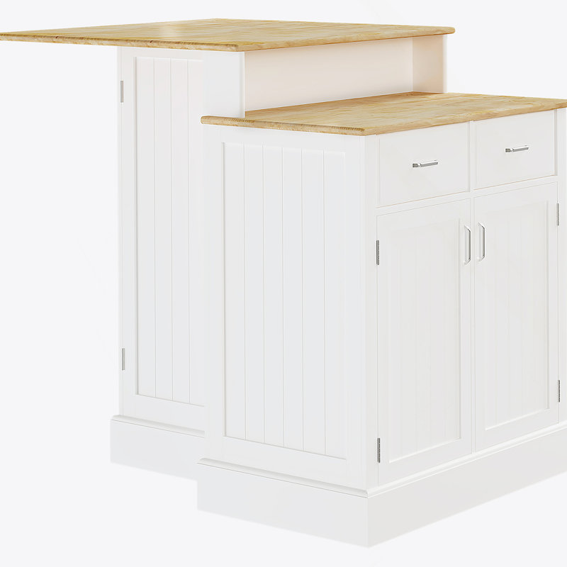 Îlot de cuisine avec armoire de rangement, blanc